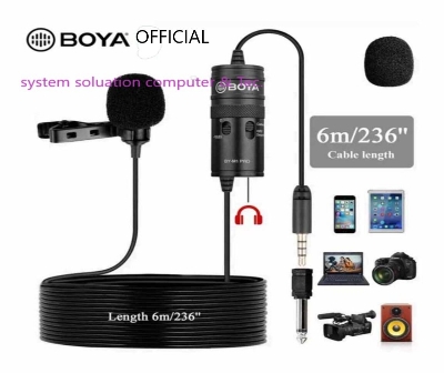 Picture of BOYA BY-M1 PRO 6m Portable Omnidirectional Condenser Monitor 3.5mm TRRS Wired Lavalier Lapel Microphone for Smartphone PC iPhone Camera YouTube Recording Blogger Podcast