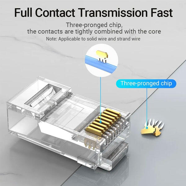 Picture of VENTION IDDR0-50 Cat.6 UTP RJ45 Connector Modular Plug - Transparent - 50 Pack-White