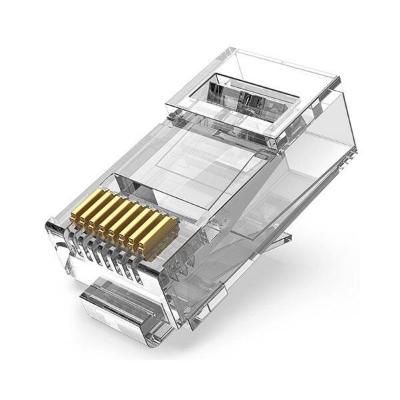 Picture of VENTION IDGR0-50 Cat.6A (Modular Plug Transparent 50 Pack) Gold-Plated UTP RJ45 Connector