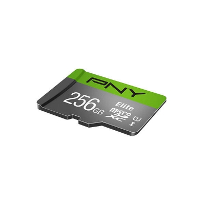 Picture of PNY Elite Class 10 U1 256GB microSD Memory Card - memory card for Smartphones, tablets, action & surveillance cameras, drones, computers  - Up to 100MB/s- class10 256GB Memory Card