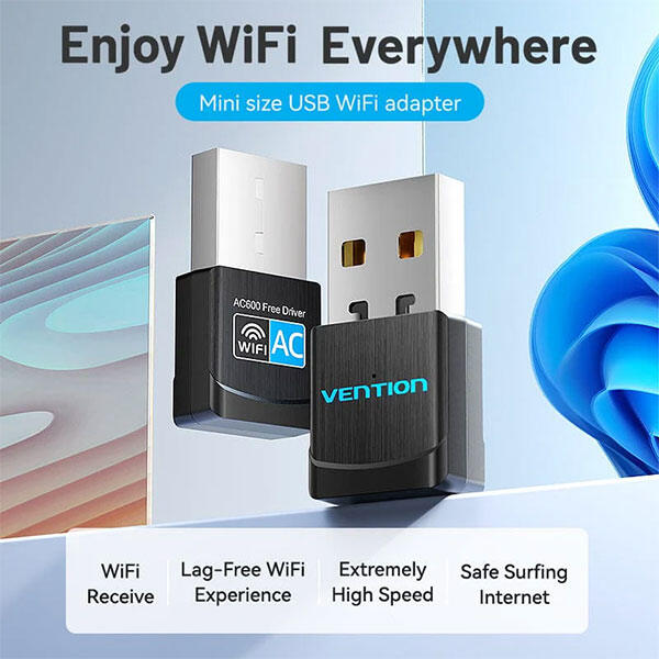 Picture of VENTION KDSB0(2.4+5GHz-1Year Warranty) USB Dual Band Wi-Fi Adapter-Black