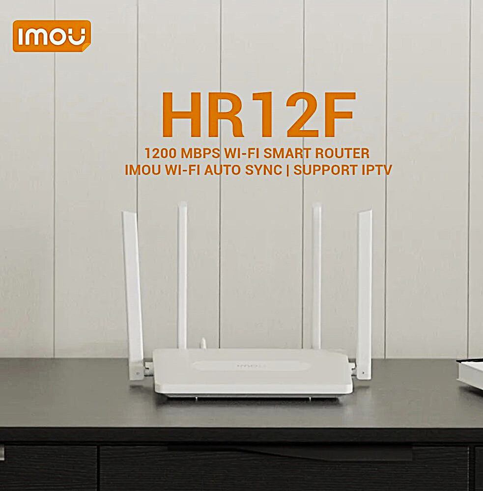 Picture of Imou Dual-Band AC1200(HR12F-1Year Warranty)8mb Flash+64MB Ram, Imoulife app,IPTV,4x5dBi antenna,32Clint High Capacity, Guest Network,Dual-Band WiFi Router-White