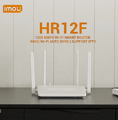 Picture of Imou Dual-Band AC1200(HR12F-1Year Warranty)8mb Flash+64MB Ram, Imoulife app,IPTV,4x5dBi antenna,32Clint High Capacity, Guest Network,Dual-Band WiFi Router-White