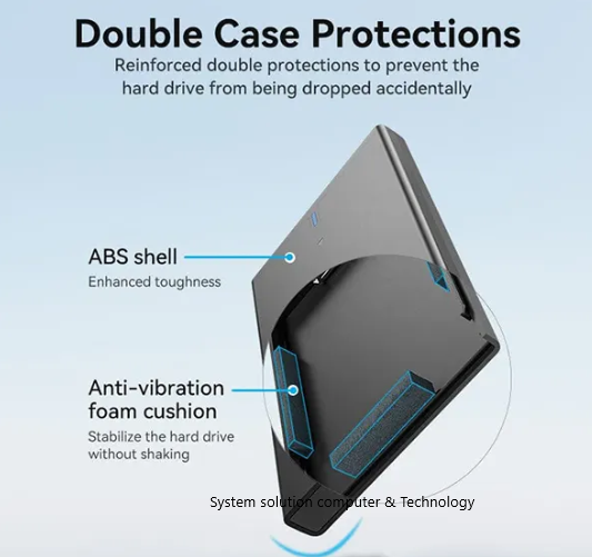 Picture of Vention 2.5 Inch  (USB 3.0 Micro-B) Black SATA Hard Drive Portable Enclosure HDD Case-Black