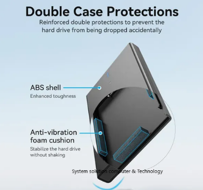 Picture of Vention 2.5 Inch  (USB 3.0 Micro-B) Black SATA Hard Drive Portable Enclosure HDD Case-Black