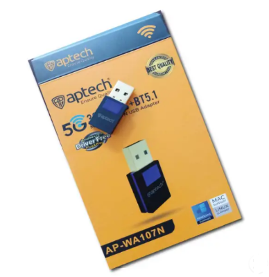 Picture of Aptech Ensure Quality 5G 300MBPS with Bluetooth 5.1 (1year warranty) Mini Wireless N USB with Bluetooth WiFi receiver Adapter