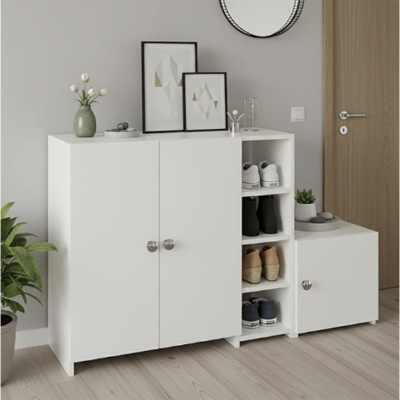 Picture of Elegant Footwear Organizer for Entryway & Home (White)