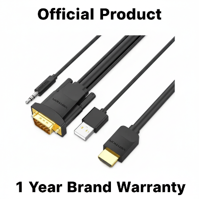 Picture of VENTION ABIBF HDMI to VGA Cable with Audio Output & USB Power Supply - 1M-Black