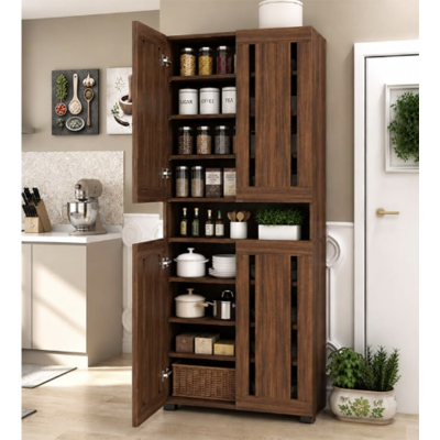 Picture of Four Door Engineered Wooden Spacious Storage Kitchen Cabinet