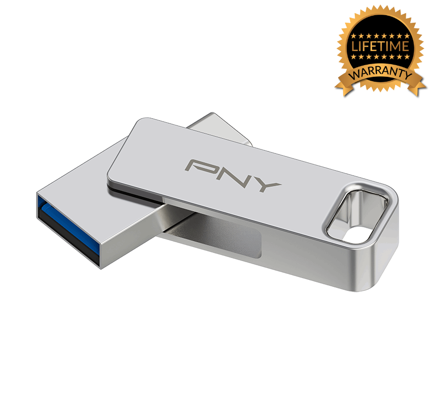 Picture of PNY Duo Link 256GB USB 3.2 Type-C Dual Pen Drive-Silver