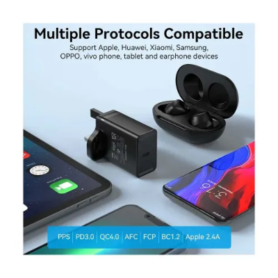 Picture of Vention FADB0 UK Type-C 20W Fast Charging Adapter-Black