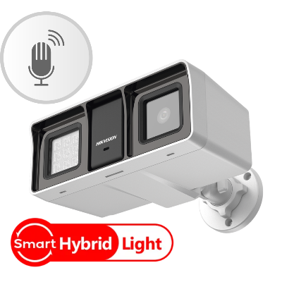 Picture of Hikvision (DS-2CE18D0T-LFS) High quality audio with audio over coaxial cable,Water and dust resistant (IP67),Up to 60 m IR distance,Up to 60 m white light distance for bright night imaging 2MP Smart Dual Light Bullet Camera-White