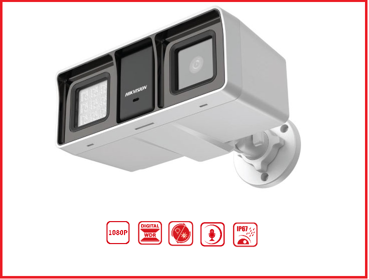 Picture of Hikvision (DS-2CE18D0T-LFS) High quality audio with audio over coaxial cable,Water and dust resistant (IP67),Up to 60 m IR distance,Up to 60 m white light distance for bright night imaging 2MP Smart Dual Light Bullet Camera-White