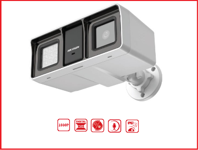 Picture of Hikvision (DS-2CE18D0T-LFS) High quality audio with audio over coaxial cable,Water and dust resistant (IP67),Up to 60 m IR distance,Up to 60 m white light distance for bright night imaging 2MP Smart Dual Light Bullet Camera-White
