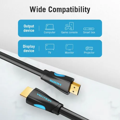 Picture of VENTION AAHBG HDMI Cable 1.5M Black Type 4K-Black