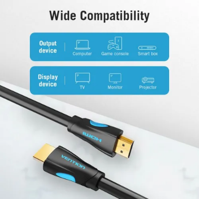 Picture of VENTION AAHBG HDMI Cable 1.5M Black Type 4K-Black