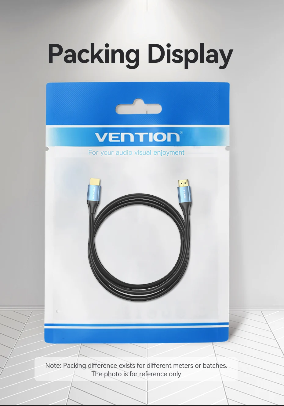 Picture of VENTION ALHSL HDMI Male to Male 4K HD Cable Aluminum Alloy Type 10M Blue-Blue