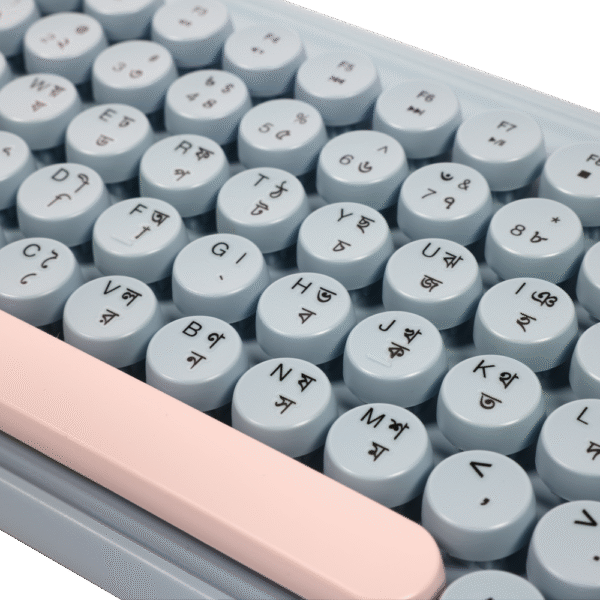Picture of Xtreme K898W(1Y Warranty)Wireless Sky Blue-Light Pink Keyboard with Bangla