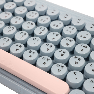 Picture of Xtreme K898W(1Y Warranty)Wireless Sky Blue-Light Pink Keyboard with Bangla