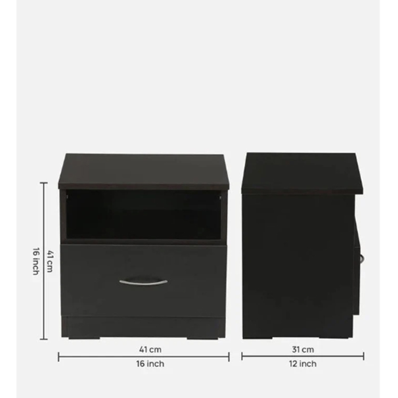 Picture of Elegant Bed Side Table In Wenge Finish With Drawer