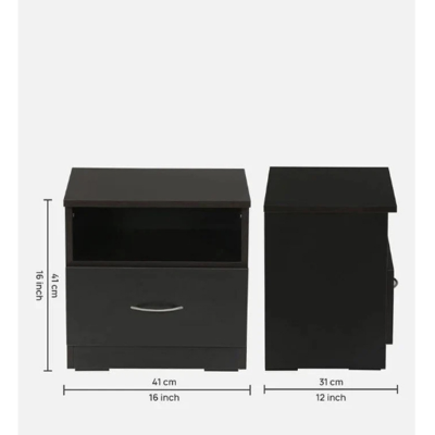 Picture of Elegant Bed Side Table In Wenge Finish With Drawer