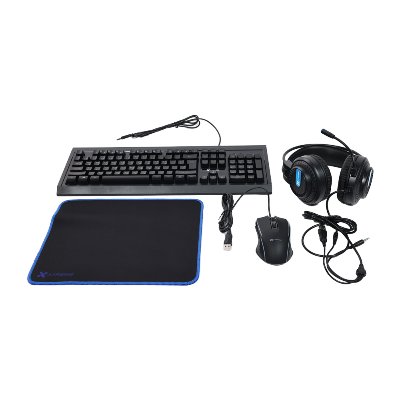 Picture of XTREME K502C(1Y Warranty) RGB BACKLIT USB-BANGLA COMBO BLACK KEYBOARD, MOUSE, HEADPHONE & MOUSE PAD-Black