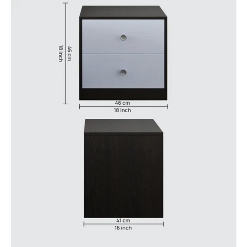 Picture of Bed sSide Table In Wenge & Cold White Finish
