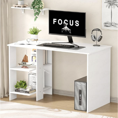 Picture of Computer Desk With One Tier Shelves PC Laptop Study Table For Office Home Workstation
