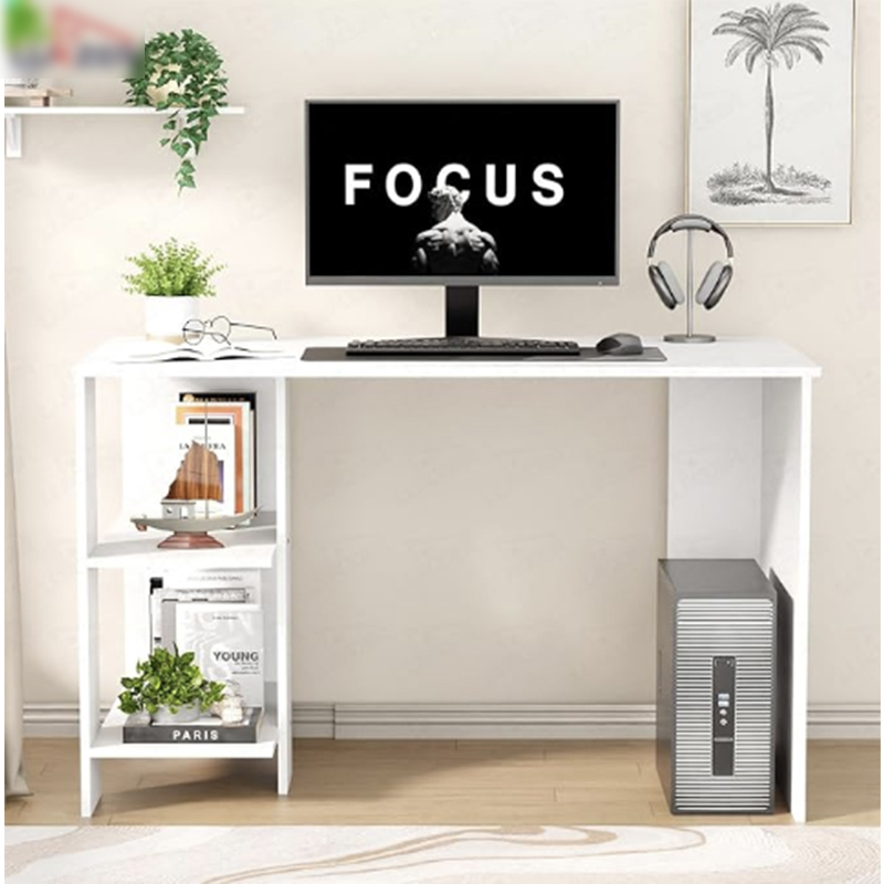 Picture of Computer Desk With One Tier Shelves PC Laptop Study Table For Office Home Workstation