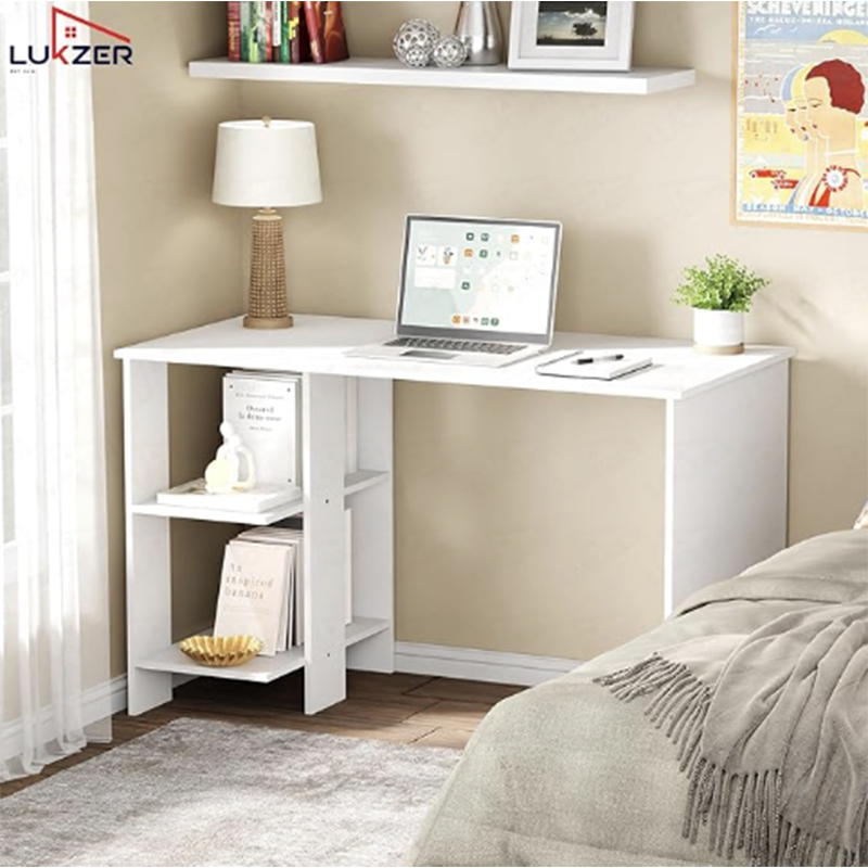 Picture of Computer Desk With One Tier Shelves PC Laptop Study Table For Office Home Workstation