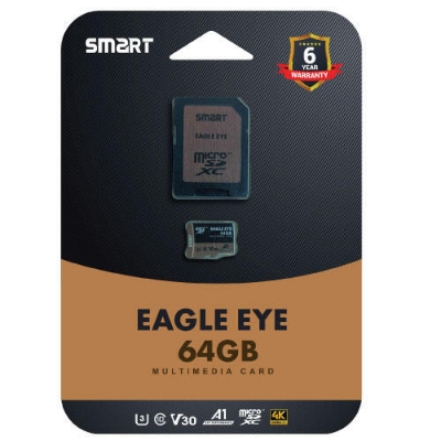 Picture of SMART Eagle Eye 64GB microSDXC UHS-I Class10 U3 A1 V30 4k with SD Adapter Memory card