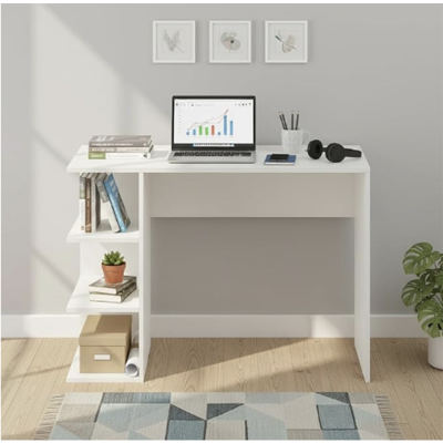 Picture of Study Table with Under Desk Storage Shelf - Desktop Table for PC, Laptop, Study, Drawing, Gaming Computer Table Office Furniture for Home Office