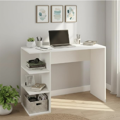 Picture of Study Table with Under Desk Storage Shelf - Desktop Table for PC, Laptop, Study, Drawing, Gaming Computer Table Office Furniture for Home Office