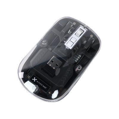Picture of Xtreme WM10T(1Y Warranty)  RGB Wireless Rechargeable Dual Mode Transparent Mouse-Black