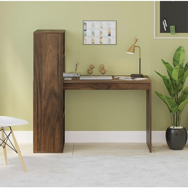 Picture of Study Table and Computer Laptop Table for Home or Office, WFH Study/Work Desk, with Storage Shelves for Books and Décor Display for Adults Kids Students