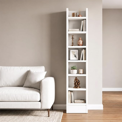 Picture of Book Shelf For Home Library with Assembly MB Storage Rack For Living Room, Office, Kitchen, Bedroom (White, 6 Layer)