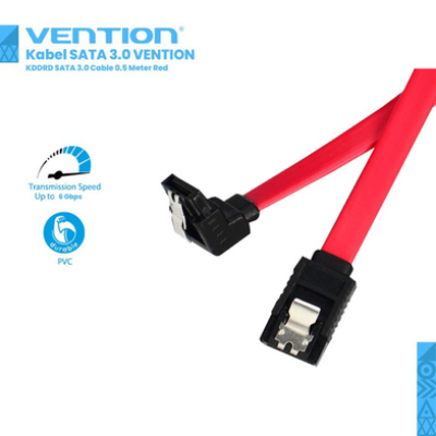 Picture of VENTION KDDRD(6gbps,Gold-Plated,Tinned Copper) 0.5M Red  SATA 3.0 Cable