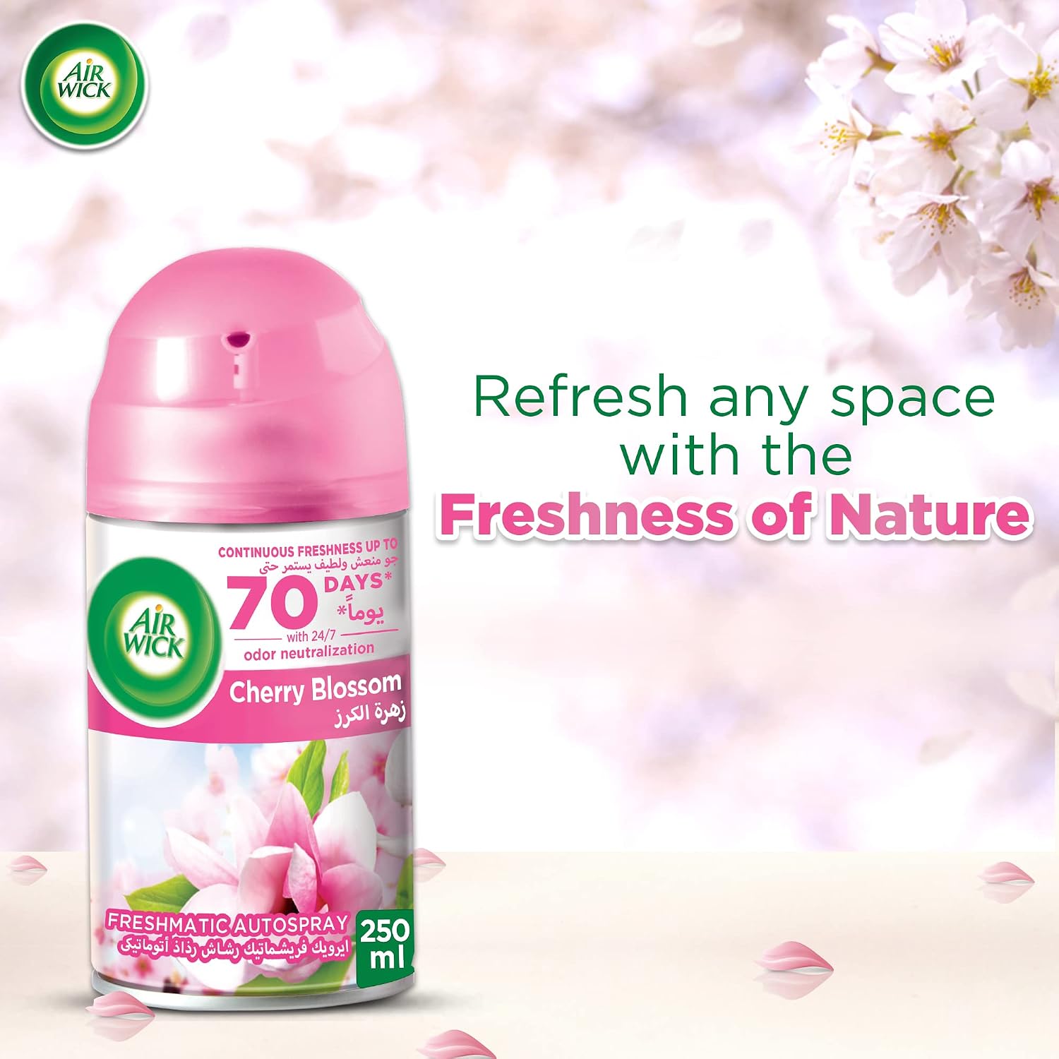 Picture of Air Wick Cherry Blossom Automatic Air Freshener Refill 250ml