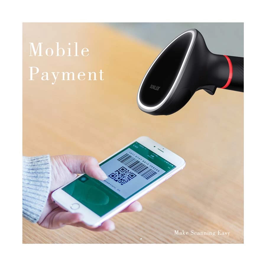 Picture of SUNLUX XL-9600 2D Wireless Handheld Barcode Scanner-Black