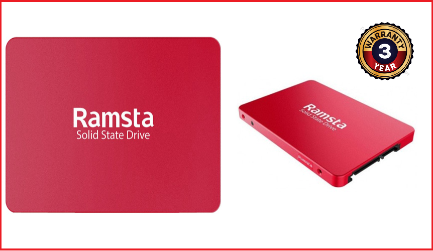 Picture of Ramsta 128GB SATA3 High Speed SSD 2.5 Inch Solid State Drive ( 3 Years Warranty ) For Laptop And Pc-Red