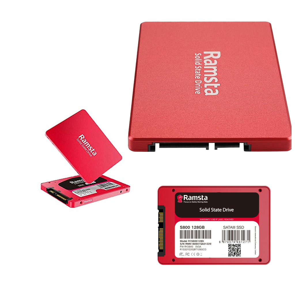 Picture of Ramsta 128GB SATA3 High Speed SSD 2.5 Inch Solid State Drive ( 3 Years Warranty ) For Laptop And Pc-Red