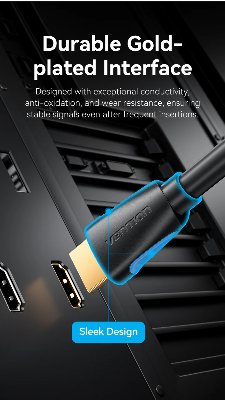 Picture of Vention AAHBH HDMI 2.0 Male to Male 2 Meter, Black Cable-Black