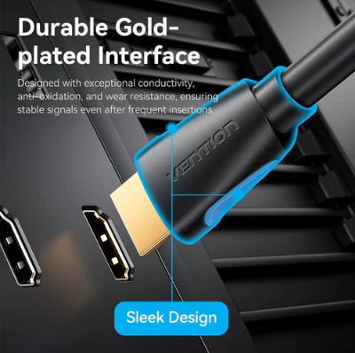 Picture of VENTION AAHBJ HDMI Black Type 4k 60Hz(5M/16.4 feet) HDMI Cable-Black