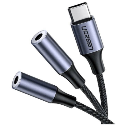 Picture of UGREEN AV144 (30732) USB C to 2x3.5mm   - Space Gray Audio Cable