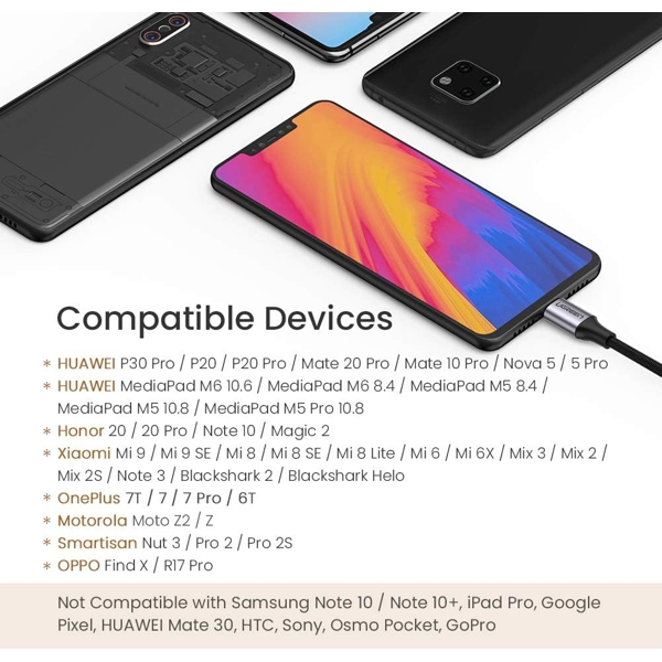 Picture of UGREEN AV144 (30732) USB C to 2x3.5mm   - Space Gray Audio Cable