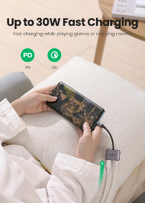 Picture of UGREEN CM231 (60164) 2-in-1 USB C to 3.5mm Adapter - Charging and Listening Simultaneously - High-Quality Sound - PD3.0 Fast Charging