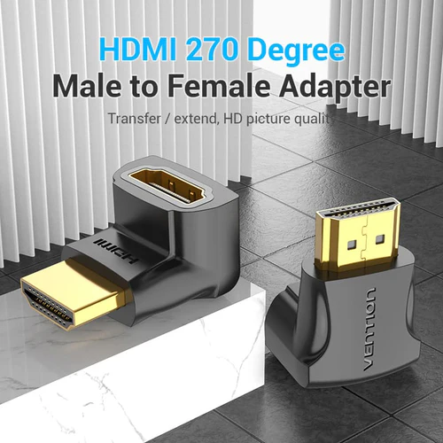 Picture of Vention AIOB0 90 Degree  HDMI Male to Female Black Converter-Black