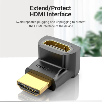 Picture of Vention AIOB0 90 Degree  HDMI Male to Female Black Converter-Black