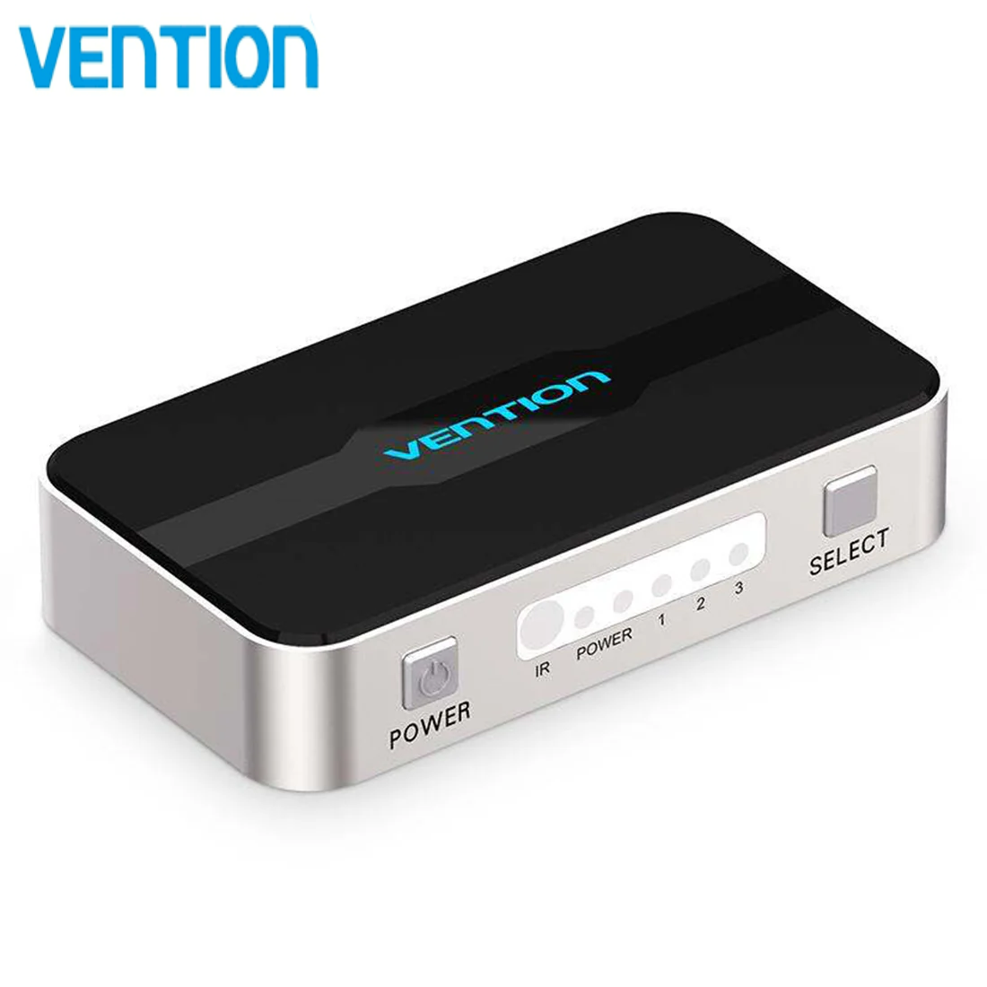 Picture of Vention (AFFH0)  3 in 1 out HDMI Switcher 4K 30Hz Aluminum Alloy Splitter 5V/1A with Remote Control Female to Female Grey Switcher-Grey
