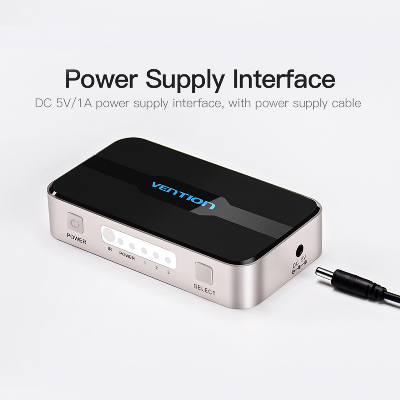 Picture of Vention (AFFH0)  3 in 1 out HDMI Switcher 4K 30Hz Aluminum Alloy Splitter 5V/1A with Remote Control Female to Female Grey Switcher-Grey